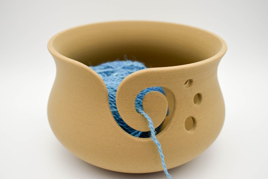 SOLD 3D Printed wooden yarn bowl - large