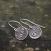 Eco Silver Textured Moon Dangle Earrings