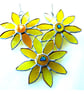 Sunflower Stained Glass Suncatcher Trio of Flowers Handmade Yellow - Image 6