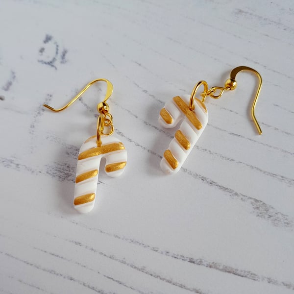 Christmas Candy Cane earrings, choose your colour
