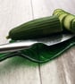 Handmade Fused Glass Recycled Wine Bottle Spiral Plate With Raised Neck Handle - Image 10