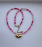 Pink Agate Necklace 46 cm and 5 cm extender - Image 2