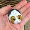 Guinea pig painted pebble portrait garden rock art 