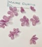 Metallic Silk Organza Violet Gold Apple Blossom Flowers - Image 1