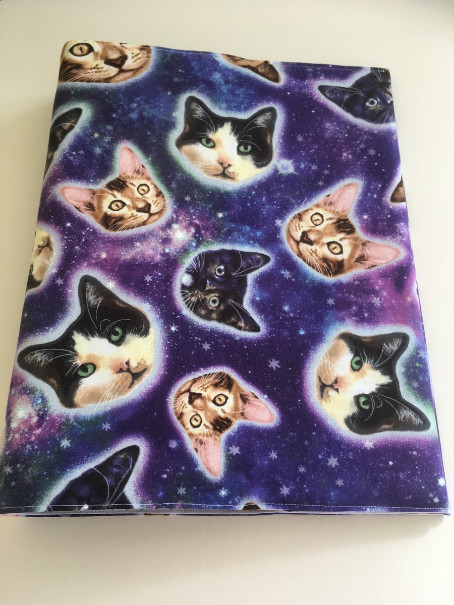 SPACE, CAT RINGBINDER COVER, File, Stationery, Gift, Animal Lover Gift