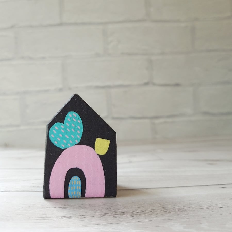 Miniature Wooden House, Allsorts House, Little House Ornament