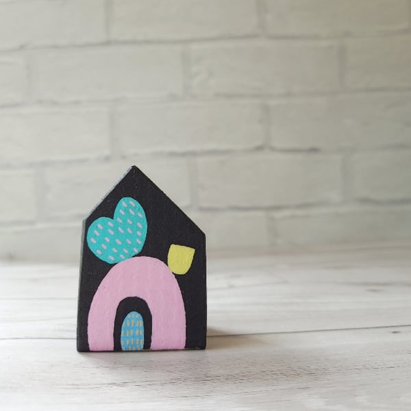 Miniature Wooden House, Allsorts House, Little House Ornament