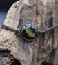 Cow Parsley Leaf Resin Bracelet on Adjustable Cotton Cord, Black Bracelet