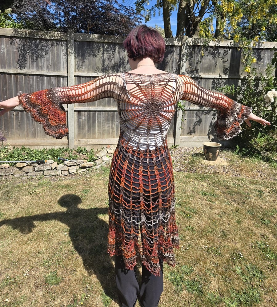 crocheted cotton sparkle arachnes curse coat
