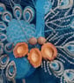 Nectorine and wooden beads necklace.