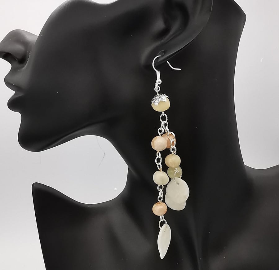 Handmade pearl dangle earrings uk