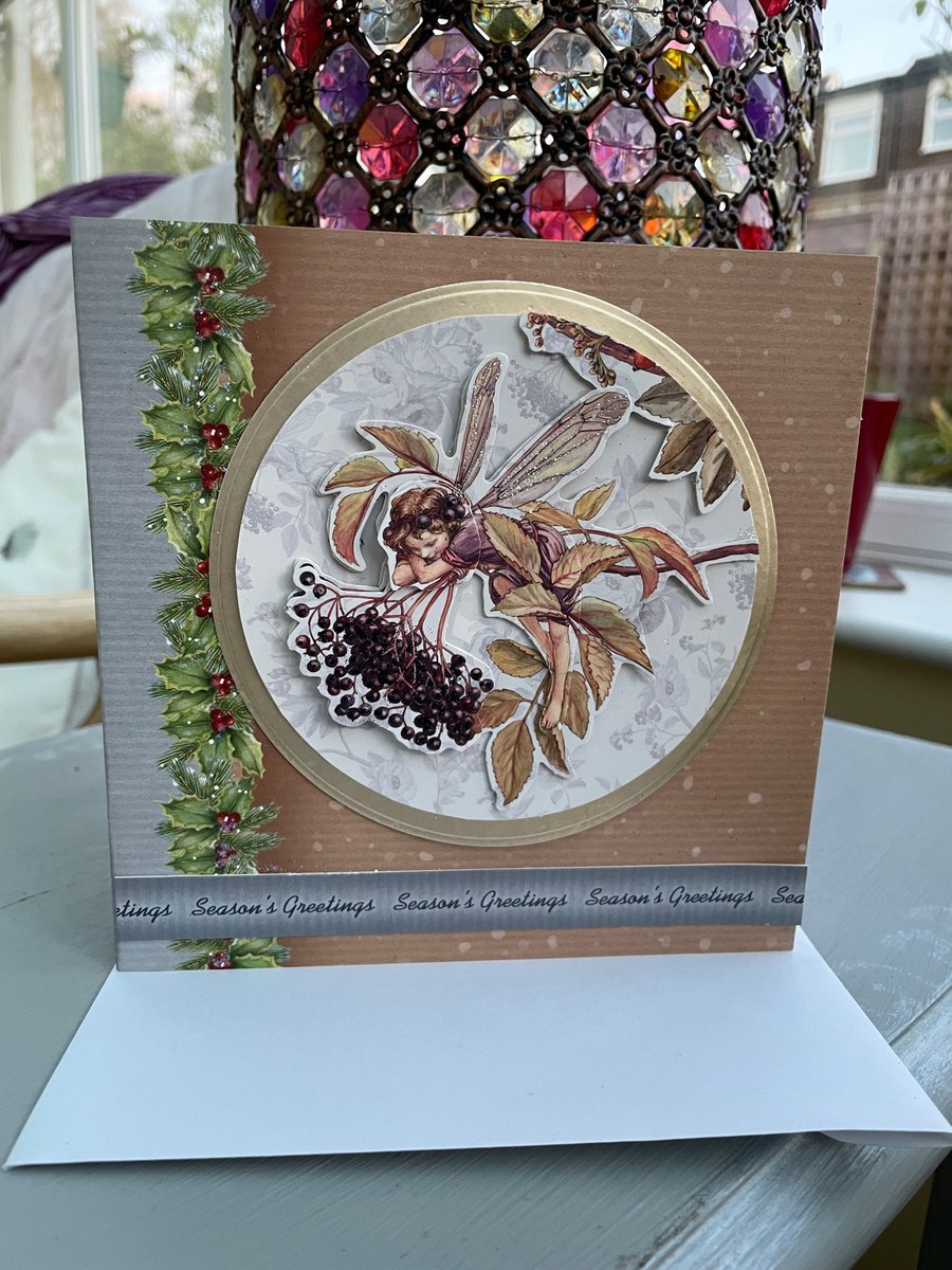 Flower fairy Christmas card 