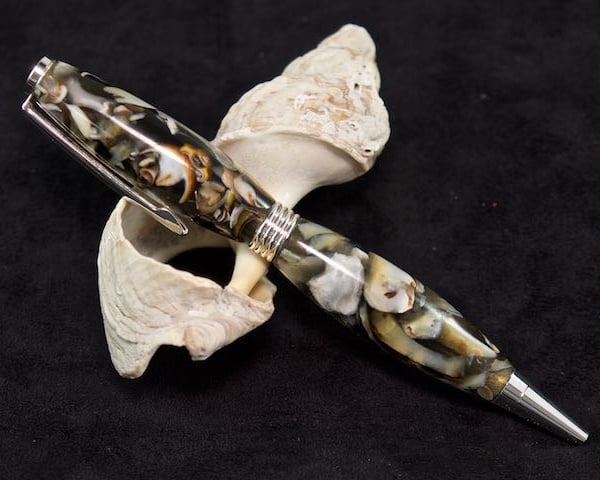 Real seashell pen made on Orkney. S14