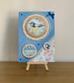 Handmade Blue Tit Garden Bird Gold Foiled Luxury Birthday Card - Image 2