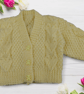 Hand Knitted Lemon Yellow Baby Cardigan 0 to 3 Months Teddy Button Sweater - Image 6