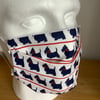 Blue & White  Scottie dog Cotton Face mask,Reusable face mask ,face covering