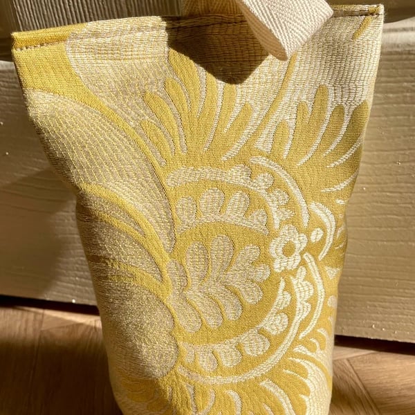 Handmade Mulberry Fabric Doorstop in Gold Mustard Tones