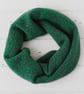 Scatter knitted cowl - billiard green and honesty pink - Image 2