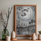 Danse Macabre, Mixed-Media Print, A6 (other size available)