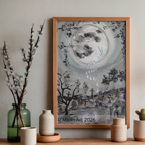 Danse Macabre, Mixed-Media Print, A6 (other size available)