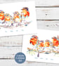 Personalised robin family portrait - multiple print options - any name - Image 7