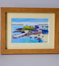 Tenby Harbour, Pembrokeshire, West Wales, a Watercolour Print in 8 x 6 '' Frame  - Image 1