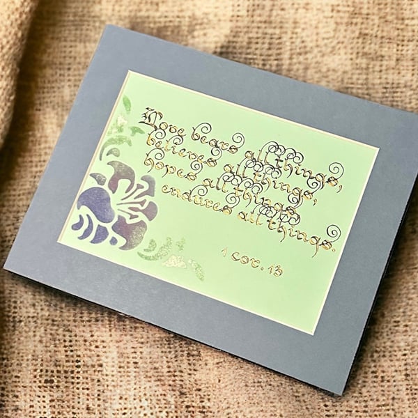 Elegant Hand Calligraphed Bible Verse Art Timel... - Folksy