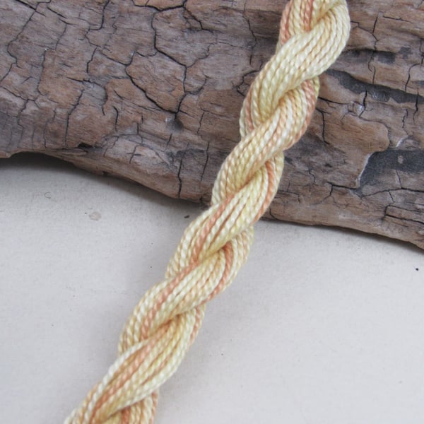 15m Natural Dye Space Dyed Yellow Gold Cotton Perle 5 Thread Floss