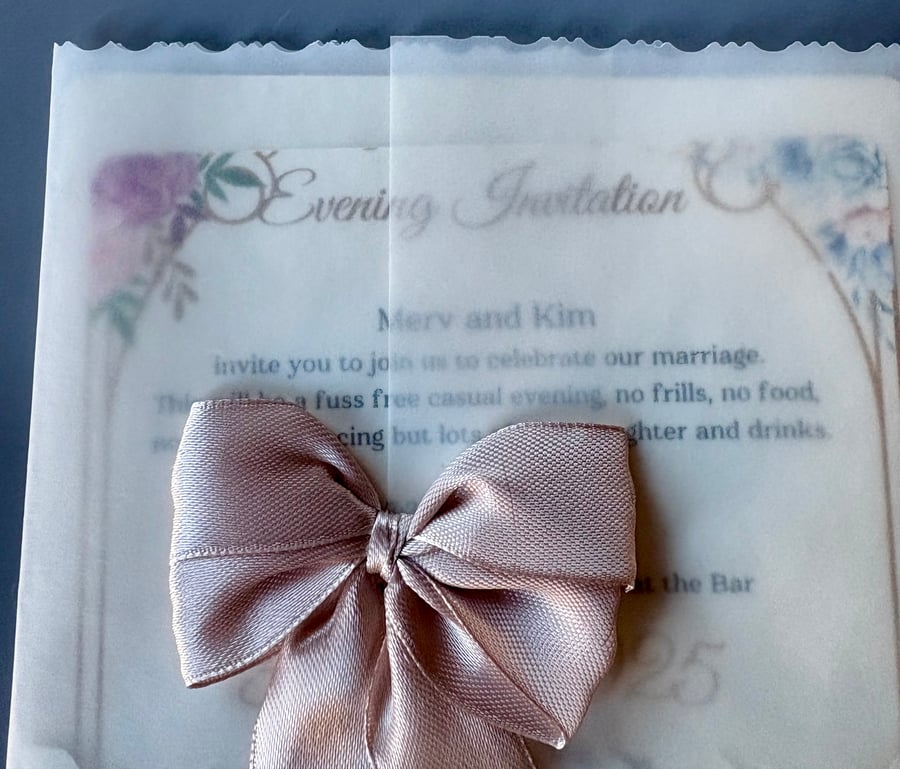 Floral Wedding Invitation Bundle, Pocket & Vellum Wrap