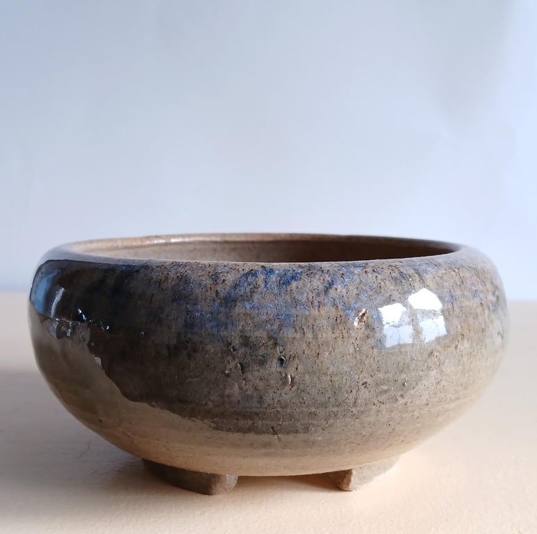Handmade Stoneware Planter Wheel Thrown Wabi Sabi Ceramic Pot (14cm)