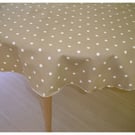Round Tablecloth 36" Beige Polka Dot