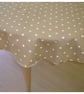 Round Tablecloth 36" Beige Polka Dot