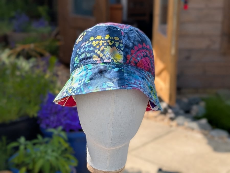 Handmade bucket festival hat.