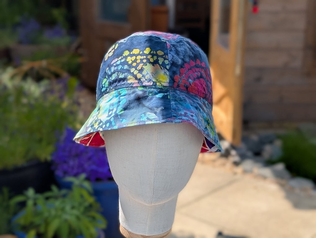 Handmade bucket festival hat.