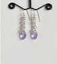 Purple Crystals Heart Sterling Silver Earrings - Image 6