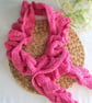 Perfectly Imperfect Crochet Frill Scarf in Pink  - Image 2