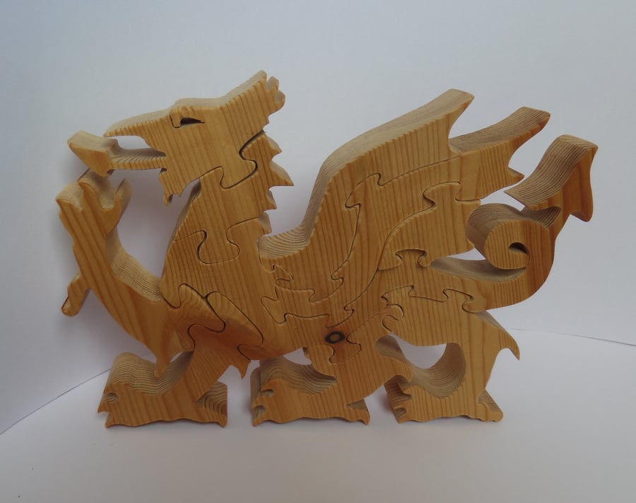 Unique Wooden Welsh Dragon Jigsaw Puzzle