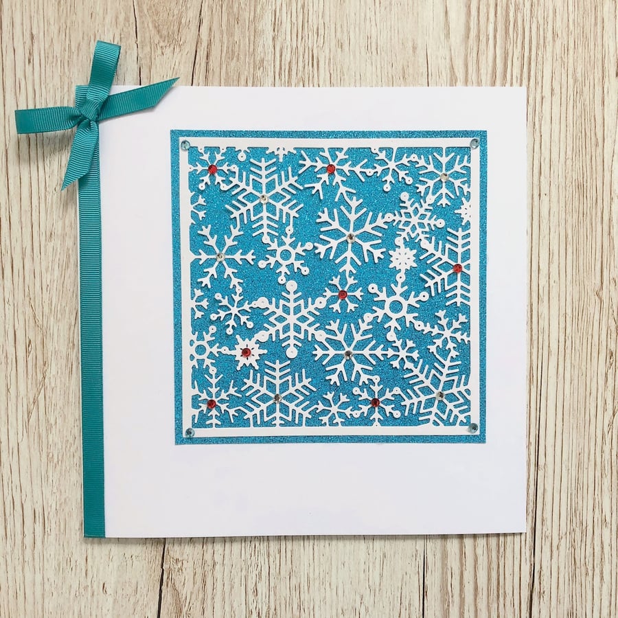 Christmas card - handmade snowflakes