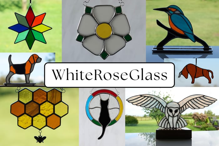 White Rose Glass Art