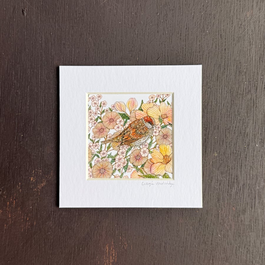'Golden' 5" x 5" Hand Finished Print