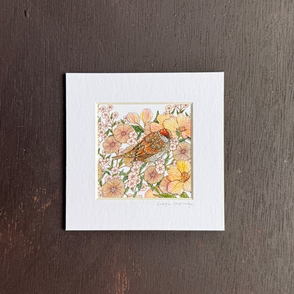 'Golden' 5" x 5" Hand Finished Print