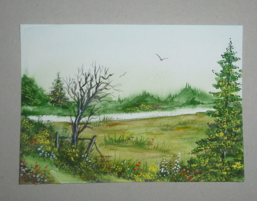 original art watercolour landscape painting ( ref FA 283 J1 )
