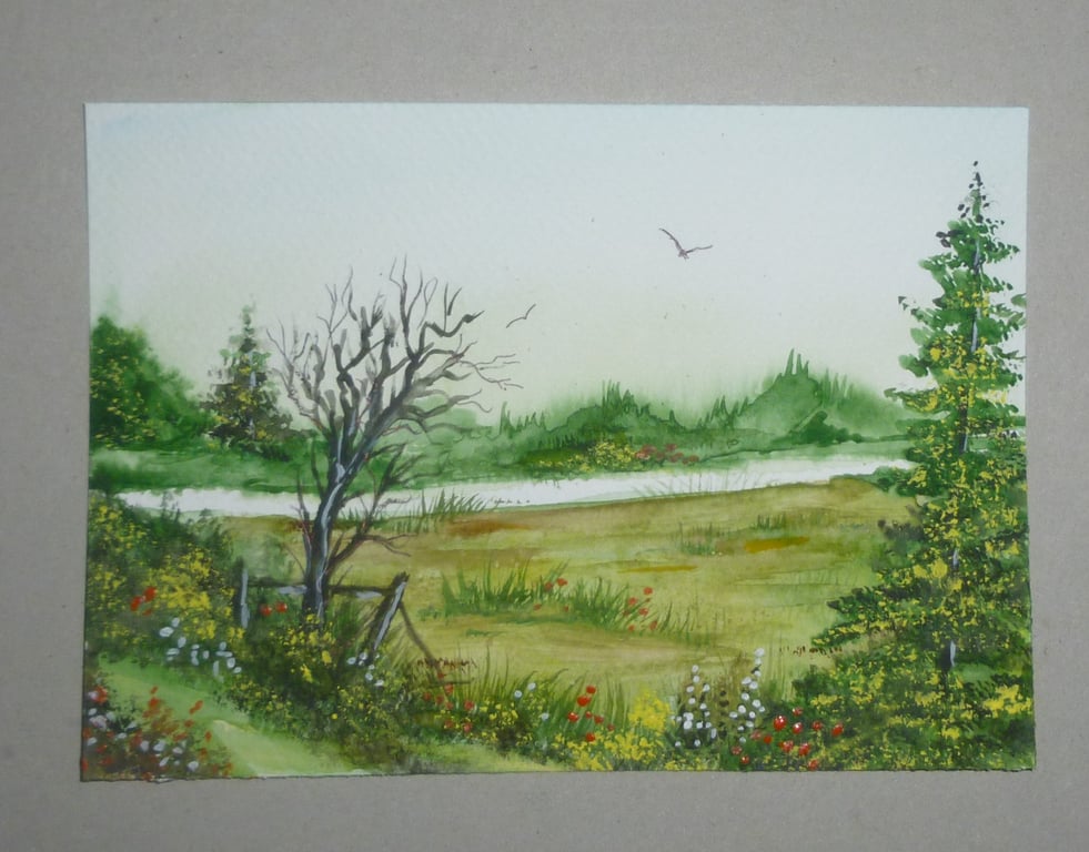 original art watercolour landscape painting ( ref FA 283 J1 )