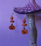 Handmade pumkin earrings 