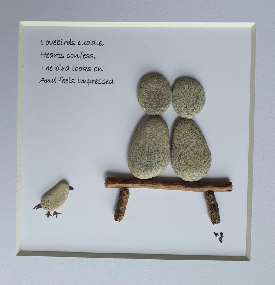 Love Couple Pebble Art Frame
