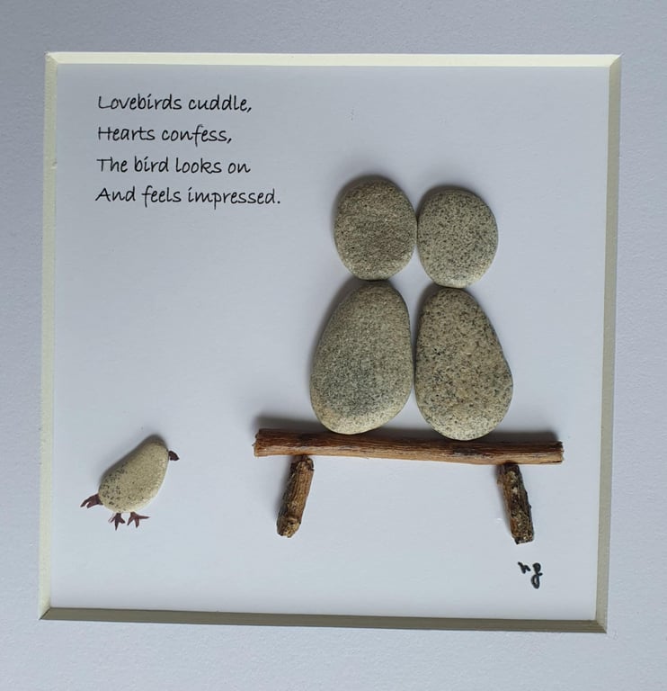 Love Couple Pebble Art Frame