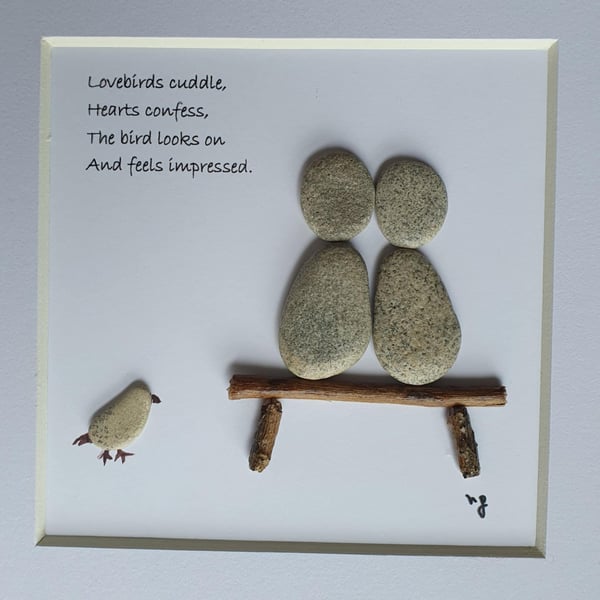Love Couple Pebble Art Frame