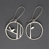 Edge of the woods bird hoop earrings