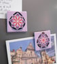 2 Purple Pysanky Fridge Magnets - art of Ukrainian style Easter eggs, small gift - Image 9
