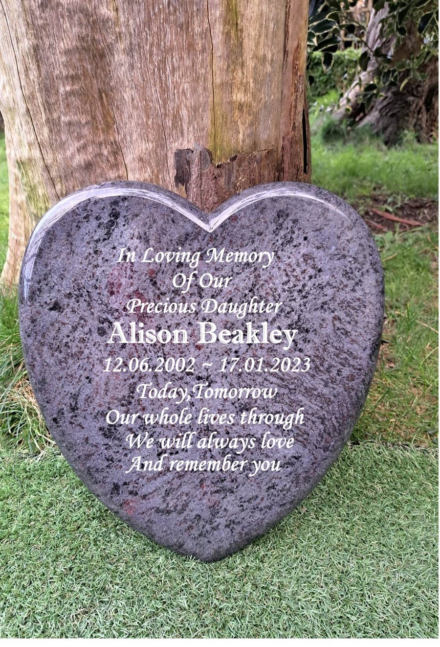 Bahama blue grave plaque memorial marker heart Folksy